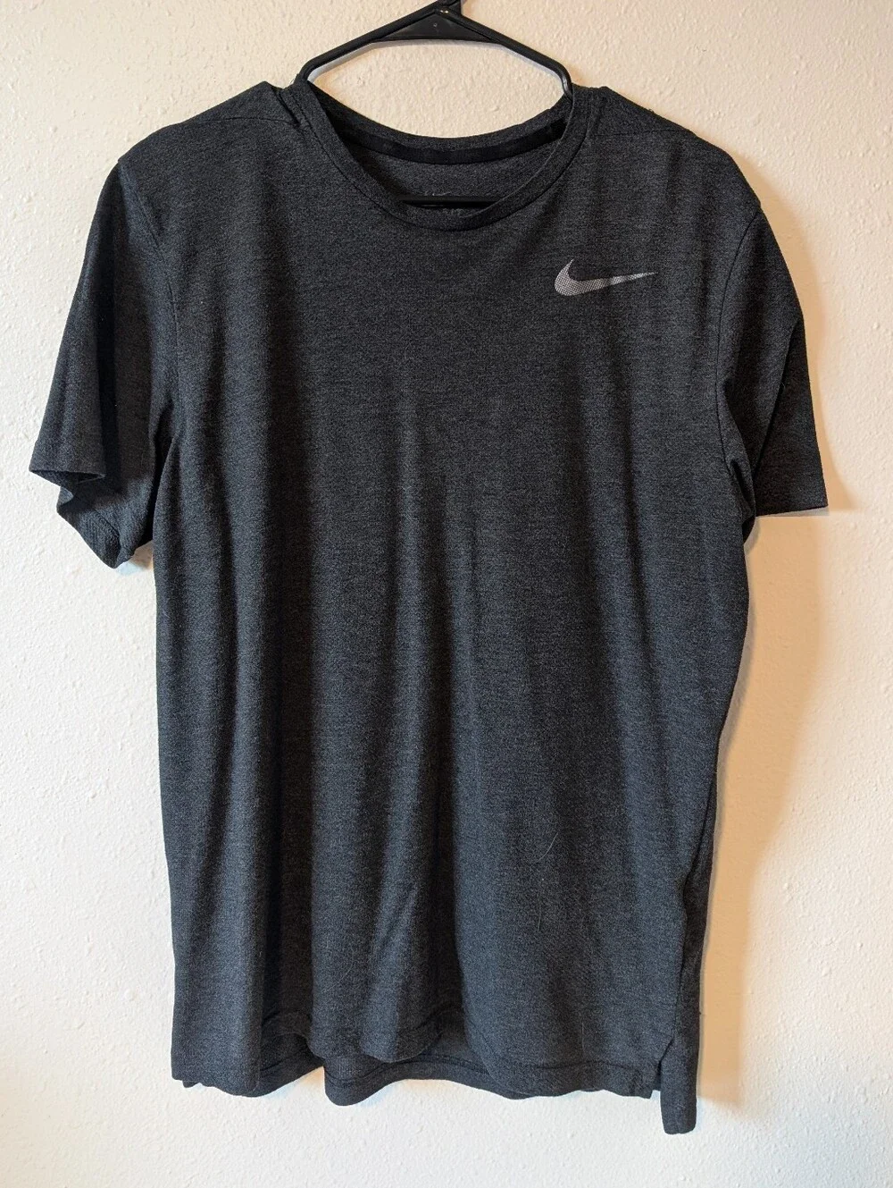 Nike Men's Short Sleeve Dri-FIT Tee — Dark Charcoal with Grey Swoosh